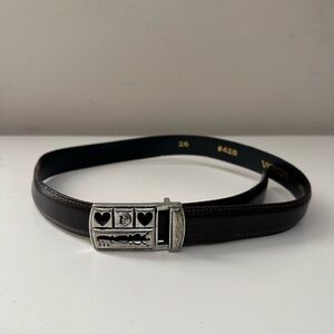 Vicenza Calf skin Brown Leather Belt with Silver Buckle Women’s Size 26